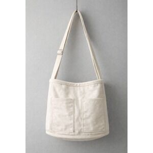 Everlane Canvas Lantern Bag Cream Bucket Tote Adjustable Strap Pockets